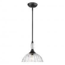  6952-M BLK-CLR - Audra 1 Light Pendant in Matte Black with Clear Glass Shade